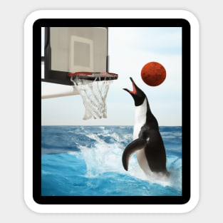 Funny Orca Dunking Basketball Sticker